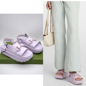 ❌SOLD❌Authentic Gucci Horsebit Platform Soft Rubber Sandals Lilac Size 39 (US 9)